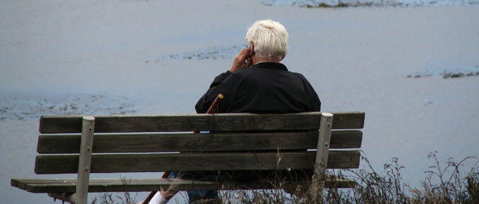 elderly gentleman on cell phone