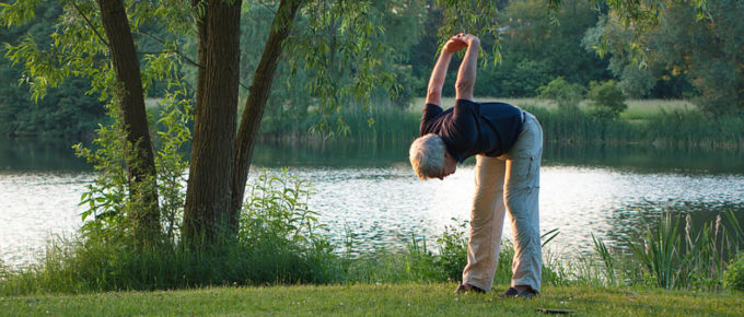 man over 50 stretching