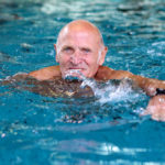 elderly man in the pool